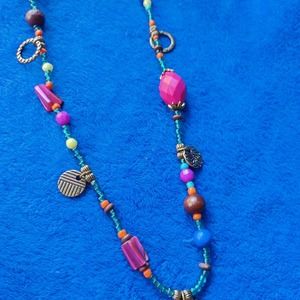 Premeir Designs Tropical Punch Charm Beaded Long Colorful Necklace